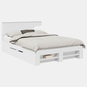Estrutura De Cama De Casal Simple - Branco 140 x 200 cm Madeira processada