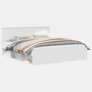 Estrutura da Cama de casal simple com cabeceira Branco 180 x 200 cm