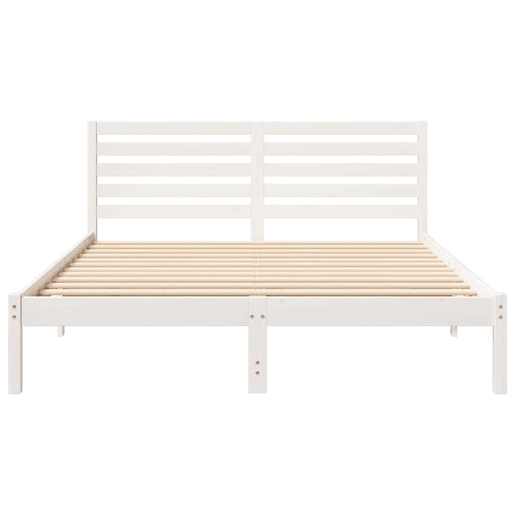 Estrutura da Cama de casal simple com cabeceira Branco 150 x 200 cm Estrutura da Cama de casal simple com cabeceira Branco 150 x 200 cm