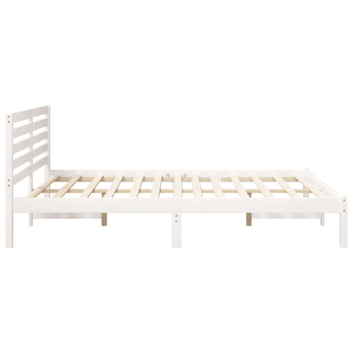 Estrutura da Cama de casal simple com cabeceira Branco 150 x 200 cm Estrutura da Cama de casal simple com cabeceira Branco 150 x 200 cm