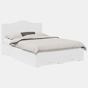 Estrutura De Cama De Casal Moderno - Branco 140 x 200 cm Madeira processada