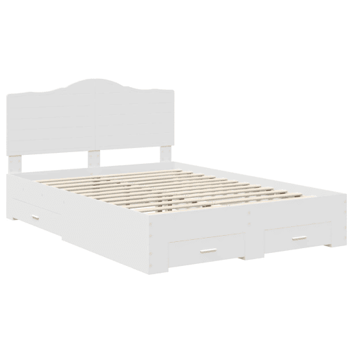 Estrutura De Cama De Casal Moderno - Branco 140 x 200 cm Madeira processada