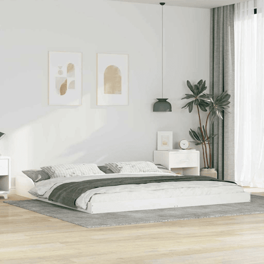 Estrutura De Cama De Casal Simple - Branco 180 x 220 cm Estrutura De Cama De Casal Simple - Branco 180 x 220 cm