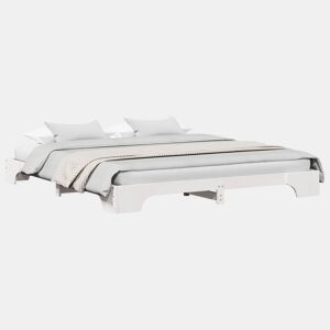 Estrutura De Cama De Casal Simple King Size - Branco 200 x 200 cm