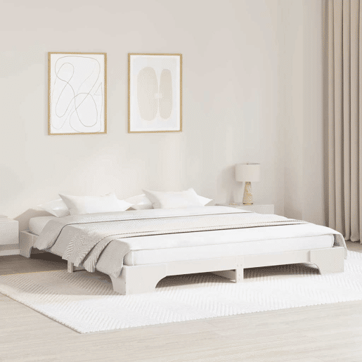 Estrutura De Cama De Casal Simple King Size - Branco 200 x 200 cm Estrutura De Cama De Casal Simple King Size - Branco 200 x 200 cm