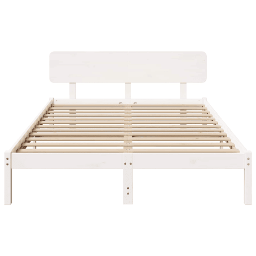 Estrutura da Cama de casal simple com cabeceira Branco 150 x 200 cm