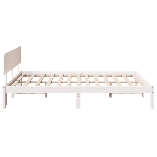 Estrutura da Cama de casal simple com cabeceira Branco 150 x 200 cm