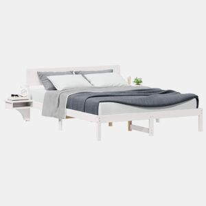 Estrutura da Cama de casal simple com cabeceira Branco 150 x 200 cm