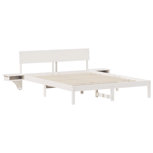 Estrutura da Cama de casal simple com cabeceira Branco 150 x 200 cm