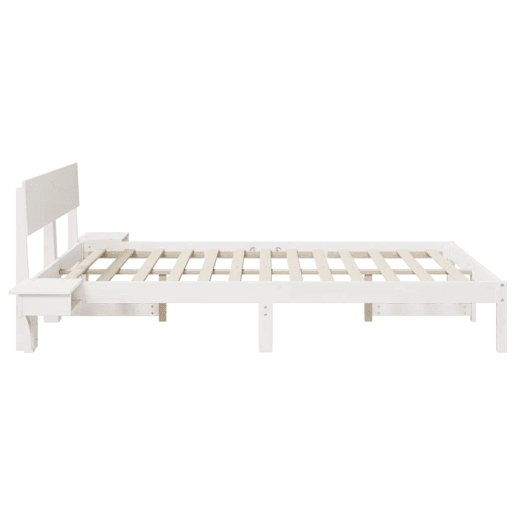 Estrutura da Cama de casal simple com cabeceira Branco 160 x 200 cm Estrutura da Cama de casal simple com cabeceira Branco 160 x 200 cm