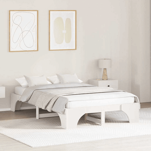 Estrutura De Cama De Casal Simple - Branco 135 x 190 cm