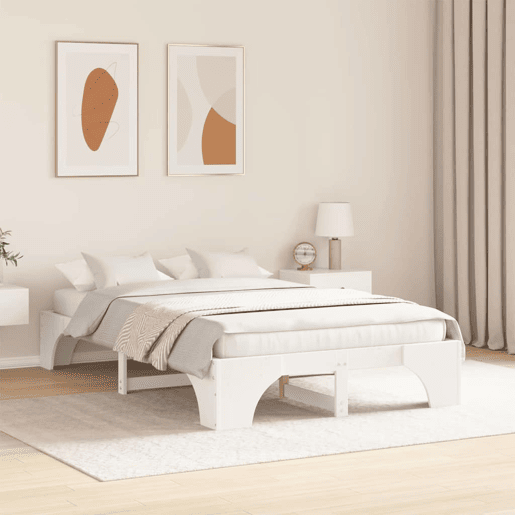 Estrutura De Cama De Casal Simple - Branco 135 x 190 cm
