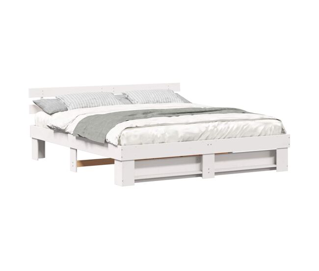 Estructura de cama doble matrimonial - 200 x 200 cm madera de pino macizo