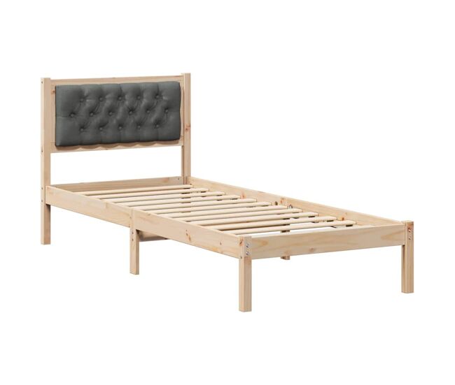 Estructura de cama individual para adultos con cabecera - gris oscuro 90 x 190 cm