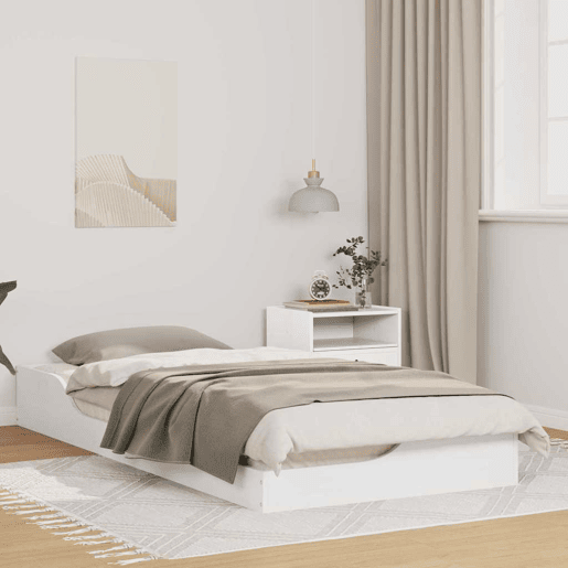 Estrutura de cama de solteiro para adultos - Branco 100 x 200 cm Estrutura de cama de solteiro para adultos - Branco 100 x 200 cm