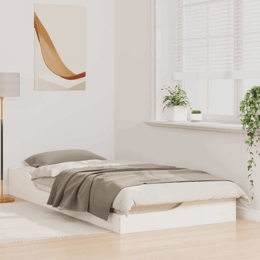 Estrutura de cama de solteiro para adultos - Branco 100 x 200 cm Estrutura de cama de solteiro para adultos - Branco 100 x 200 cm