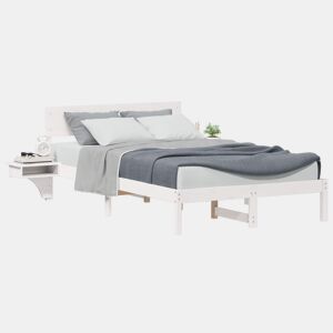 Estrutura da Cama de casal simple com cabeceira Branco 140 x 190 cm