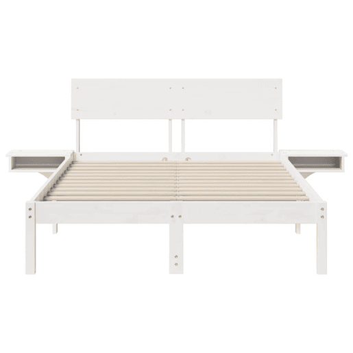 Estrutura da Cama de casal simple com cabeceira Branco 140 x 190 cm