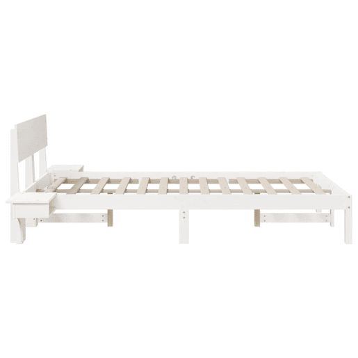 Estrutura da Cama de casal simple com cabeceira Branco 140 x 190 cm