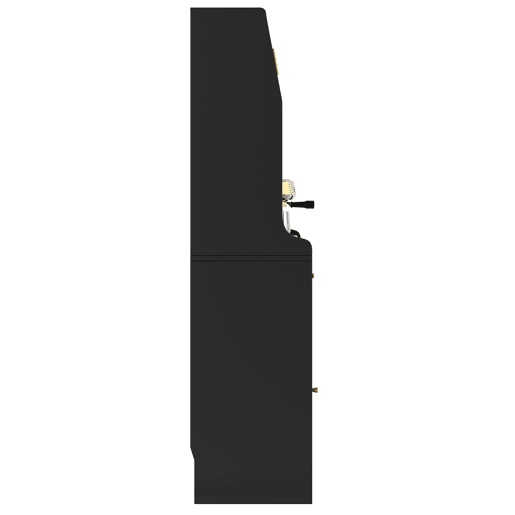 Armário de cozinha 120x40x180 cm - Com prateleiras ajustáveis, 2 gavetas, aparador com LED e luz variável - Preto