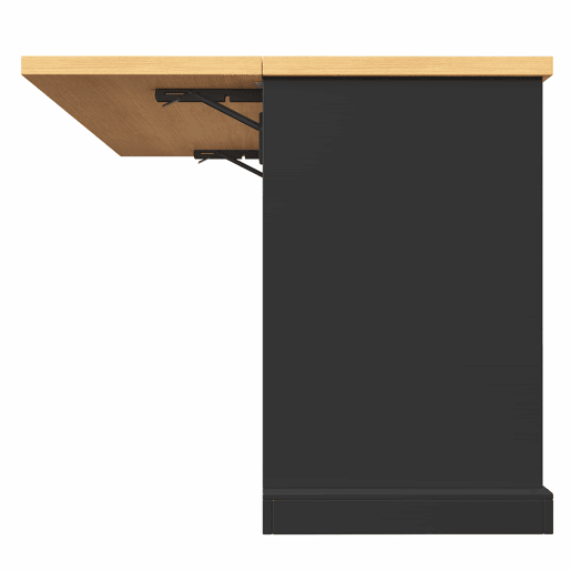Ilha de cozinha e mesa de bar dobrável multifuncional u2013 com iluminação LED inteligente, suporte para garrafas inclinado e gaveta de arrumação, poupa espaço em apartamentos pequenos, alimentação por USB u2013 Preto