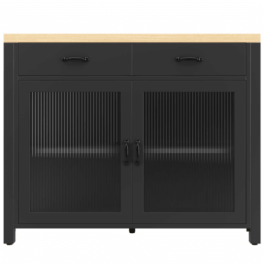 Ilha de cozinha com balcão - LED, mesa alta de bar, bancada com textura de madeira, mesa de café multifuncional, pés ajustáveis - Preto