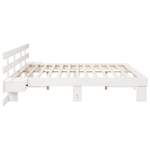 Estrutura da Cama de casal simple com cabeceira Branco 180 x 200 cm Estrutura da Cama de casal simple com cabeceira Branco 180 x 200 cm