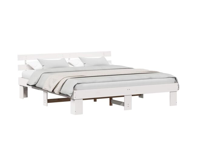 Estructura de cama doble matrimonial - 180 x 200 cm madera de pino macizo