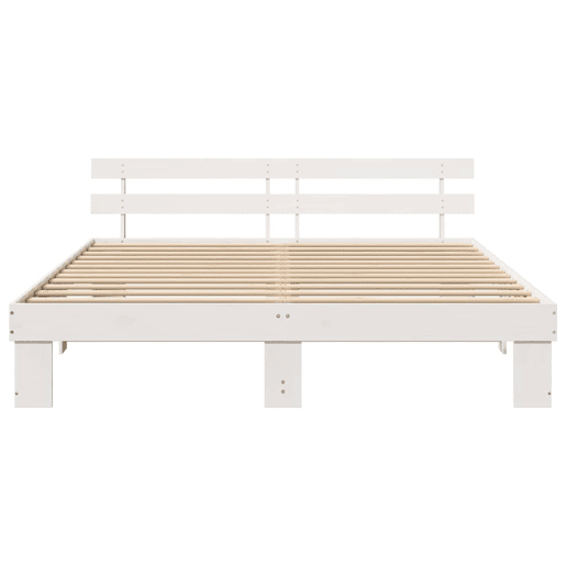 Estrutura da Cama de casal simple com cabeceira Branco 180 x 200 cm Estrutura da Cama de casal simple com cabeceira Branco 180 x 200 cm