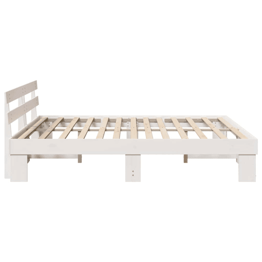 Estrutura da Cama de casal simple com cabeceira Branco 180 x 200 cm Estrutura da Cama de casal simple com cabeceira Branco 180 x 200 cm