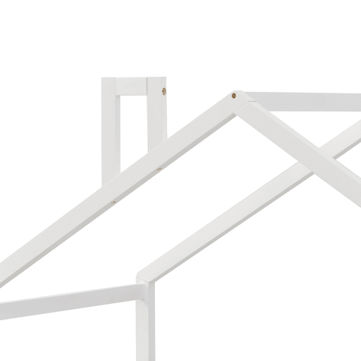 Cama de cabina com grelha de proteção - 90x200cm - madeira maciça - Branco