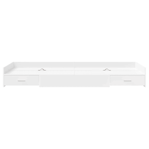 Estrutura de cama de solteiro para adultos Branco 90 x 200 cm Madeira processada Estrutura de cama de solteiro para adultos Branco 90 x 200 cm Madeira processada