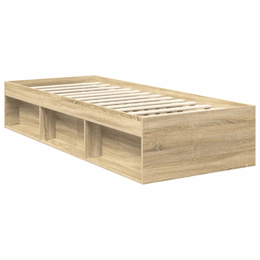 Estrutura de cama de solteiro moderno com cabeceira - Carvalho Sonoma 75 x 190 cm Estrutura de cama de solteiro moderno com cabeceira - Carvalho Sonoma 75 x 190 cm