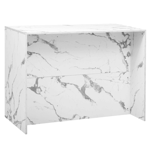 Ilha de cozinha grande 120x60x90,5 cm - 3 gavetas, 3 portas, design em mármore branco, prateleiras ajustáveis, gavetas silenciosas, zona de bar - Branco