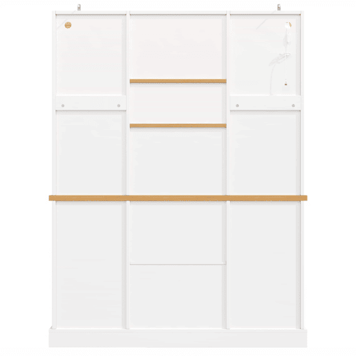 Armário de cozinha 185 x 140 x 40 cm - iluminação LED com controlo por aplicação, 3 gavetas, bancada, prateleiras ajustáveis - branco Armário de cozinha 185 x 140 x 40 cm - iluminação LED com controlo por aplicação, 3 gavetas, bancada, prateleiras ajustáveis - branco