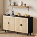 Aparador Rattan con 4 Puertas Elegante Aparador Rattan con 4 Puertas Elegante Negro