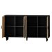 Aparador Rattan con 4 Puertas Elegante Aparador Rattan con 4 Puertas Elegante Negro