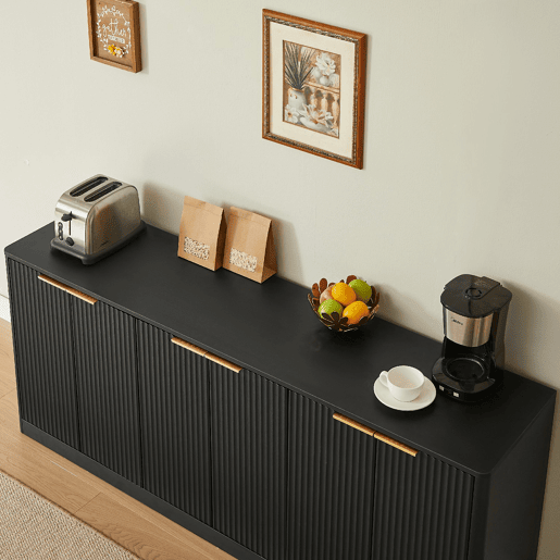 Aparador Moderno com Design Ondulado e 6 Portas Aparador Moderno com Design Ondulado e 6 Portas