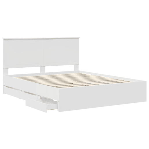 Estrutura De Cama De Casal Moderno - Branco 160 x 200 cm Madeira de Engenharia