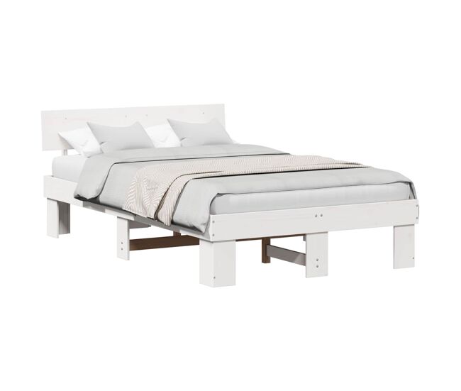 Estructura de cama doble matrimonial - 140 x 190 cm madera de pino macizo