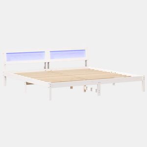 Estrutura da Cama de casal simple com cabeceira Branco 180 x 200 cm