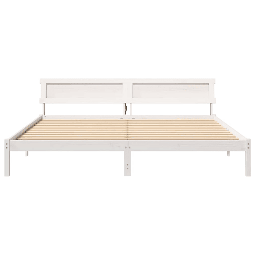 Estrutura da Cama de casal simple com cabeceira Branco 180 x 200 cm