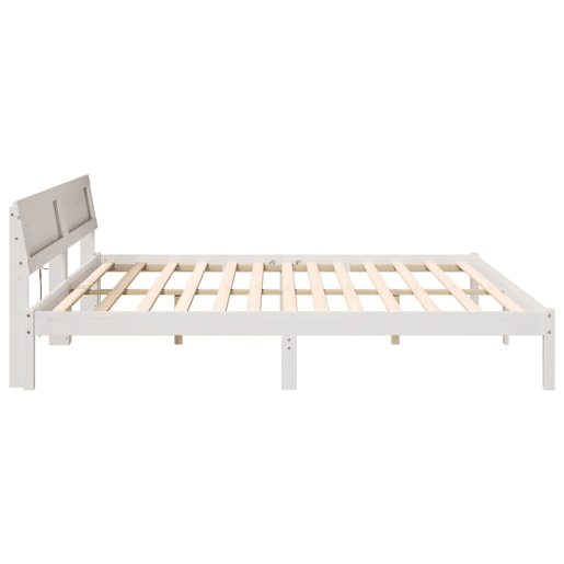 Estrutura da Cama de casal simple com cabeceira Branco 180 x 200 cm