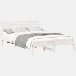 Estrutura da Cama de casal simple com cabeceira Branco 140 x 210 cm