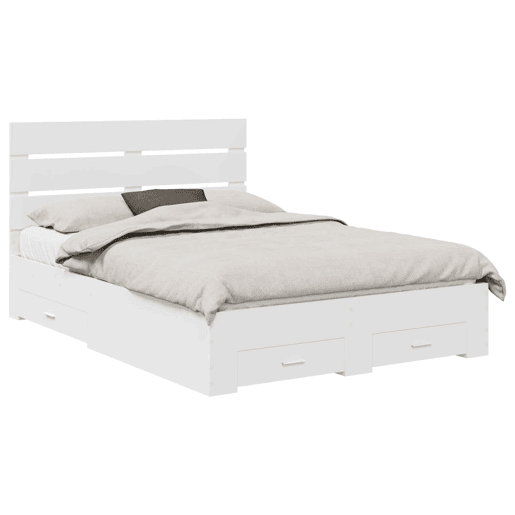 Estrutura De Cama De Casal Moderno - Branco 160 x 200 cm Madeira processada