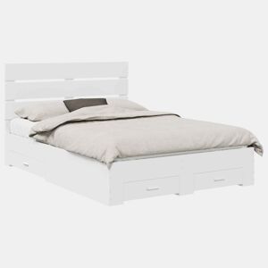Estrutura De Cama De Casal Moderno - Branco 160 x 200 cm Madeira processada