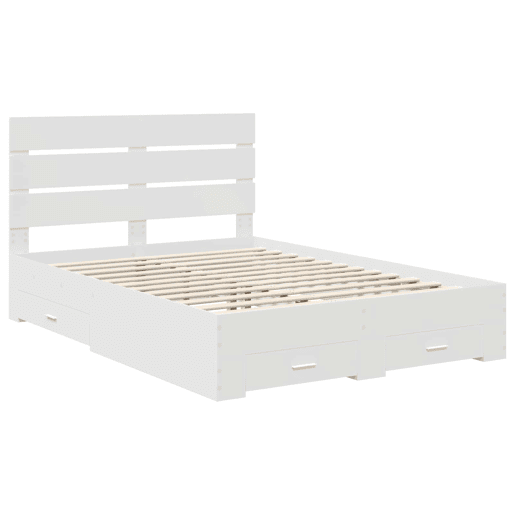 Estrutura De Cama De Casal Moderno - Branco 160 x 200 cm Madeira processada
