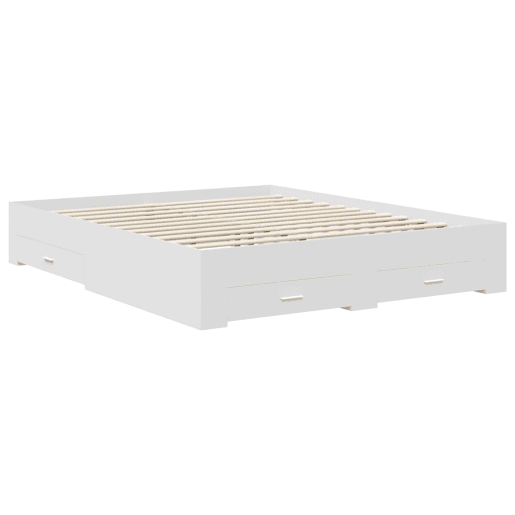 Estrutura De Cama De Casal Moderno - Branco 160 x 200 cm Madeira processada