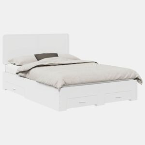 Estrutura De Cama De Casal Moderno - Branco 140 x 190 cm Madeira processada