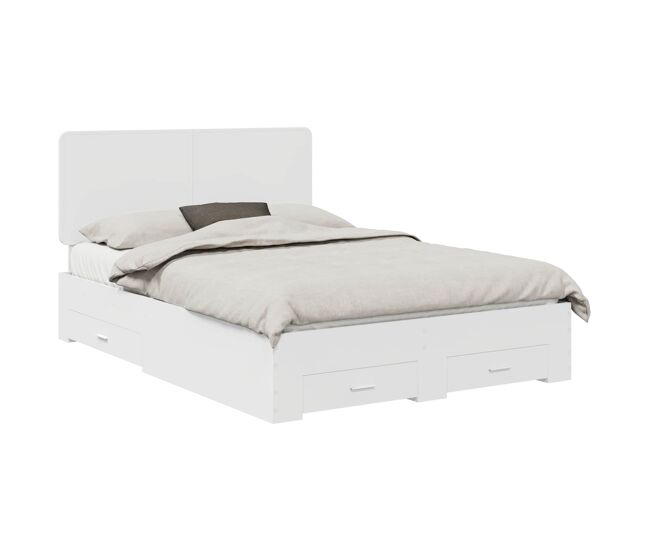 Estructura de cama doble matrimonial con cajón 140 x 190 cm madera de ingeniería